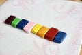 colour wax block crayons drawing waldorf education Royalty Free Stock Photo