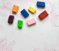 colour wax block crayons drawing waldorf education Royalty Free Stock Photo