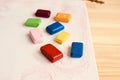 colour wax block crayons drawing waldorf education Royalty Free Stock Photo