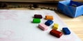 colour wax block crayons drawing waldorf education Royalty Free Stock Photo