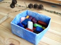 colour wax block crayons drawing waldorf education Royalty Free Stock Photo