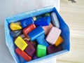 colour wax block crayons drawing waldorf education Royalty Free Stock Photo