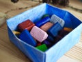 colour wax block crayons drawing waldorf education Royalty Free Stock Photo