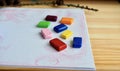 colour wax block crayons drawing waldorf education Royalty Free Stock Photo