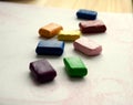 colour wax block crayons drawing waldorf education Royalty Free Stock Photo