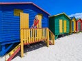 Coloured beach huts,on muizenburg beach,capetown,south africa 2