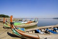 Coloured boats ,Amarapura, Burma Royalty Free Stock Photo