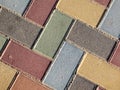 Coloured brick pavement