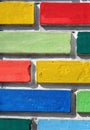 Coloured bricks wall