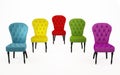 The coloured chairs, luxurious armchairs