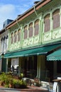 Green Coloured colonial windows and shutters Arab Quarter , Singapore