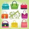 Coloured fashion womens handbags.Spring is comming