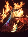 Coloured flames firepit