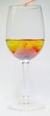 Coloured Food Dye in Wine Glasses Royalty Free Stock Photo