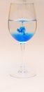 Coloured Food Dye in Wine Glasses Royalty Free Stock Photo
