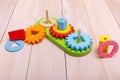 Coloured gears of different types Royalty Free Stock Photo