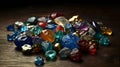 coloured gemstone crystals