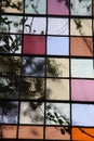 Coloured glass in a window