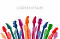 Coloured Guitar Handles Music Banner Royalty Free Stock Photo