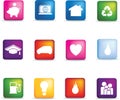 Coloured home icon button set Royalty Free Stock Photo