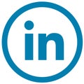 Coloured Linkedin logo icon Royalty Free Stock Photo