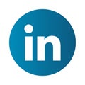 Coloured linkedin logo icon for web ui Royalty Free Stock Photo