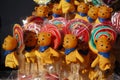 Coloured lollipops with teddy bears-the teddybears republic Royalty Free Stock Photo