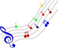 Coloured music notes Royalty Free Stock Photo