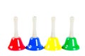 Coloured musical handbells set