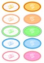 Coloured oval labels 2