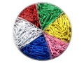 Coloured Paper clips Royalty Free Stock Photo