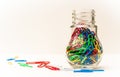 Coloured Paper Clips in a Container Royalty Free Stock Photo
