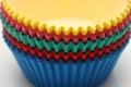 Coloured Paper Pans baking cups for cupcakes and muffins Royalty Free Stock Photo