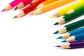 Coloured pencils on isolated white Royalty Free Stock Photo