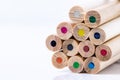 Coloured Pencils on White Background. Royalty Free Stock Photo