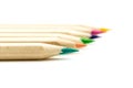 Coloured Pencils with white background, education Royalty Free Stock Photo