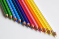 coloured pencils on white background Royalty Free Stock Photo