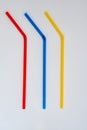Coloured plastic drinking straws