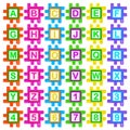 Coloured plastic puzzles with the alphabet Royalty Free Stock Photo