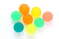 Coloured rubber ball on white background