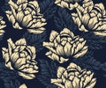 Coloured seamless floral pattern on the dark background