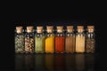 Coloured spices in bottle Royalty Free Stock Photo