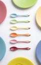 Coloured spoons parade Royalty Free Stock Photo