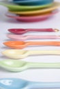 Coloured spoons parade Royalty Free Stock Photo