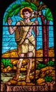 Coloured stained glass of Saint John the Baptist