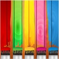 Coloured stripes of paint and brush Royalty Free Stock Photo