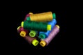 Coloured thread isolated on black background Royalty Free Stock Photo