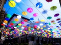 Coloured umbrellas over the city