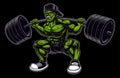 Coloured vector illustration of a bodybuilder with barbell Royalty Free Stock Photo