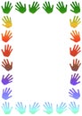 Colorful Hand Prints Border Frame